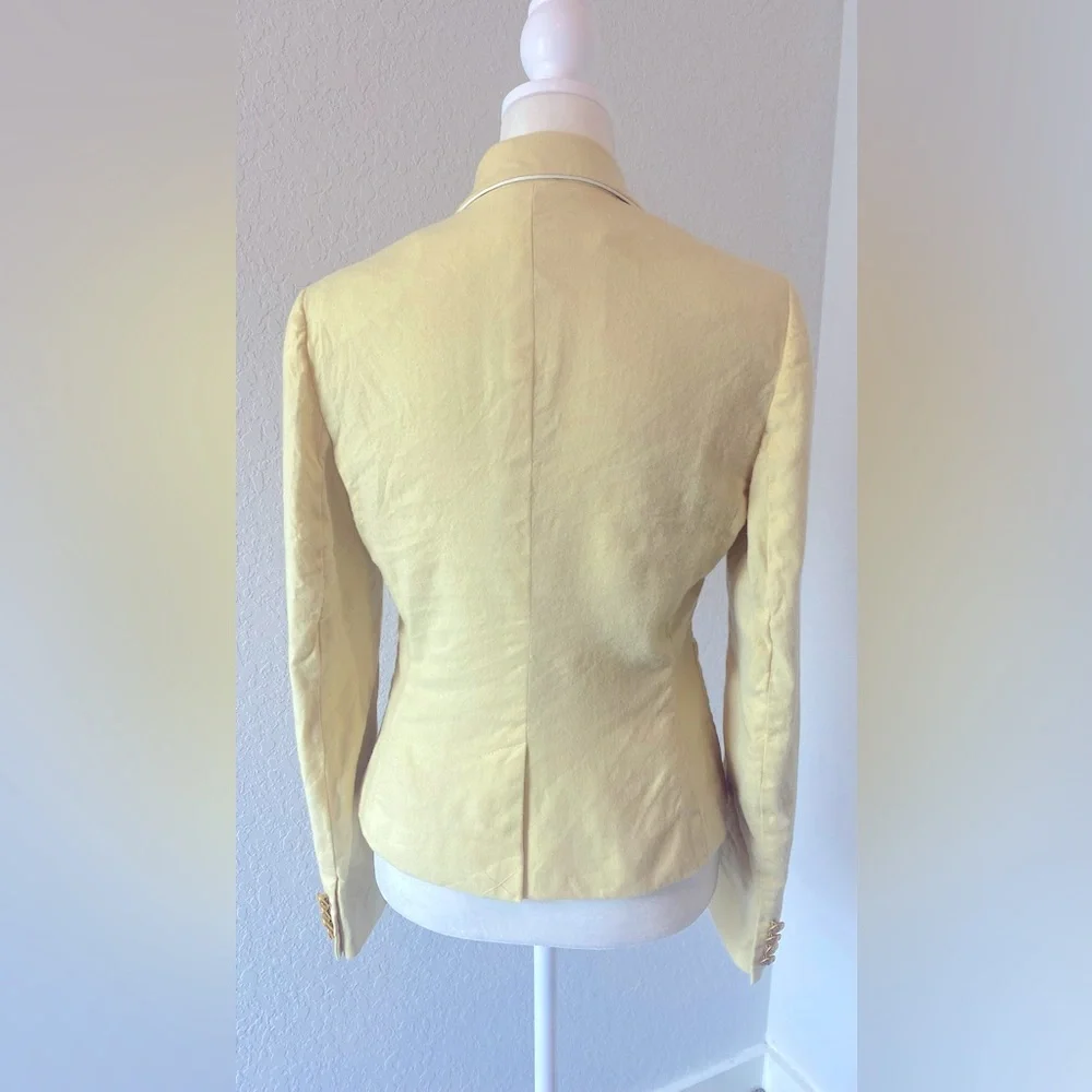 Y2k Preppy Ralph Lauren Rugby Yellow Wool Blazer - Picture 9 of 12